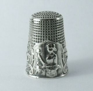 Antique French Solid Silver Thimble Flower Girl,  Art Nouveau,  Hallmarks