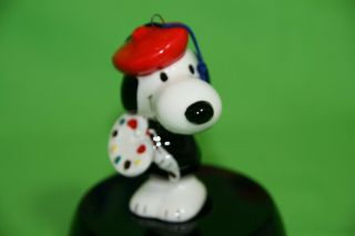 Rare Vintage Peanuts Snoopy Ceramic Ornament " Snoopy As Artist " Ufs