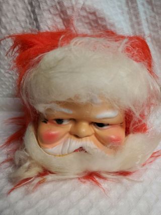 Vintage 1970s Kitschy Santa Claus Doll Head Kleenex Tissue Box Cover Handmade