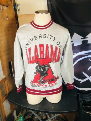 Vintage Alabama Crimson Tide Sweatshirt Jacket Crew Neck 90s Large Roll Tide