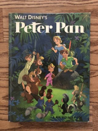 Disney Peter Pan Big Golden Book 1952 Hardcover Vintage.