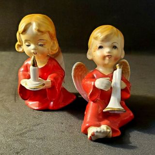 Lipper & Mann Boy Girl Christmas Angels Figurines Vintage Japan Retro