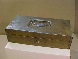Vtg 1930s Metal Cash Box Parplus Metal Products Antique Steampunk