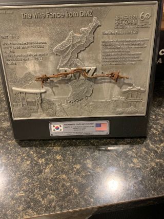 Rare Vintage Korean War The Wire Fence From Dmz Limited Edition Military Plaque