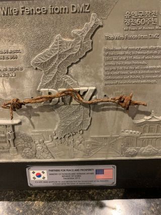 RARE Vintage KOREAN WAR The Wire Fence from DMZ Limited Edition Military Plaque 3