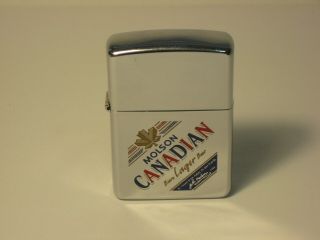 1995 Zippo Lighter Molson Canadian Lager Beer