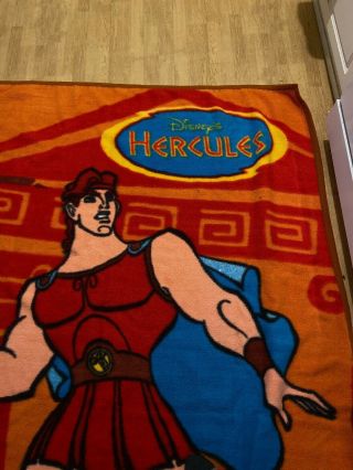 Vintage Disney Hercules Fleece Blanket 2.  1 By 1.  5 M RARE Heavy Warm 2