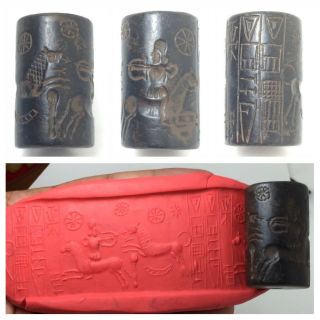Fantastic Sassanian Cylinder Seal Unique Cylinder