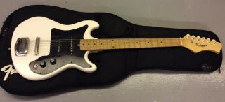 Vintage Youth Harmony White Electric Guitar W/ Soft Fender Case Strat Style 6