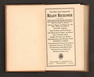 THE AND IMPROVED READY RECKONER (1937) - The John Winston,  Co [LOG BOOK] 2