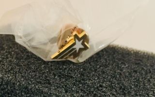 Vintage Lockheed Employee Service Pin Shooting Star Logo Gold,  White Nos W/case