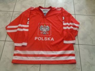 Iihf Poland Game Worn Red Jersey 2 Nobr Tackla