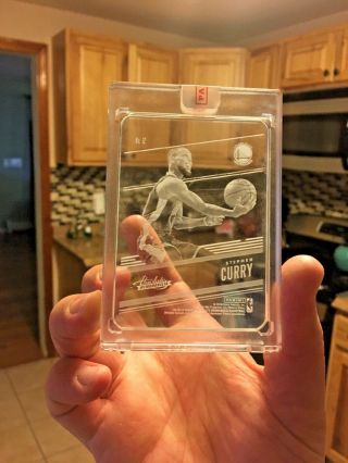 2018 - 19 Panini Absolute Stephen Curry Etched Glass Encased Ssp Case Hit Warriors