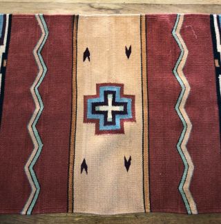 Vintage Navajo Indian Woven Rug or Saddle Blanket - Native American - 23x42 3
