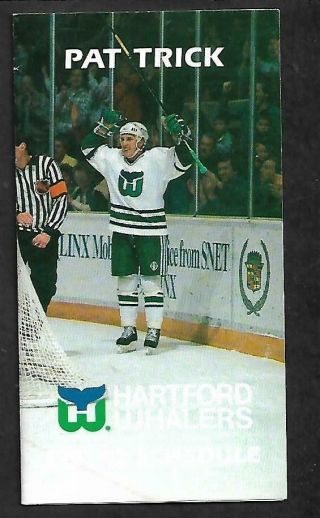 Hartford Whalers 1991 - 92 Schedule,  Nhl Hockey,  4 Page Fold Out,  2 3/8 " X 4 1/2 "