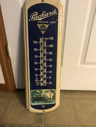 Vintage Packard Motor Cars Wall Thermometer - Auto Advertising Tin Sign Usa