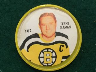 1960 - 61 Shirriff Salada Nhl Hockey Coin 102 Ferny Flaman,  Boston,  Bruins