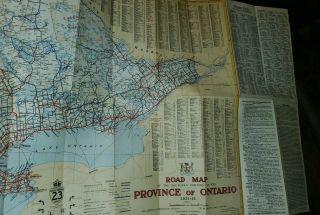 1934/1935 Official Government road map of Ontario Canada 3