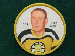 1960 - 61 Shirriff Salada Nhl Hockey Coin 119 Bruce Gamble,  Boston,  Bruin