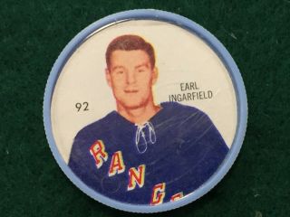 1960 - 61 Shirriff Salada Nhl Hockey Coin 92 Earl Ingarfield,  York,  Ranger