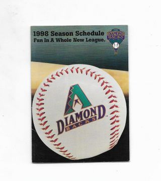 Arizona Diamondbacks 1998 First Season Game Schedule