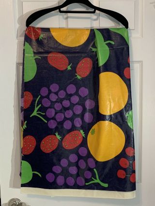 Marimekko Coated Fabric,  Oil Cloth,  Two Yards,  Vintage Tori Pattern Fruit