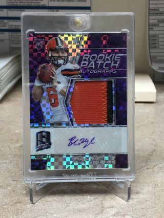 2018 Spectra Baker Mayfield Rookie Patch Auto /50 Rc Rpa
