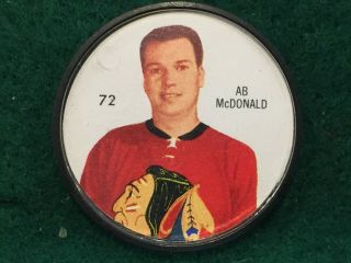 1960 - 61 Shirriff Salada Nhl Hockey Coin 72 Ab Mcdonald,  Chicago,  Blackhawk
