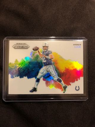 2019 Panini Prizm Andrew Luck Color Blast Insert Ssp Rare 1 In 10 Cases Colts
