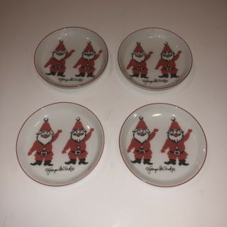 Set Of 4 Vintage Georges Briard Santa Holiday Coasters