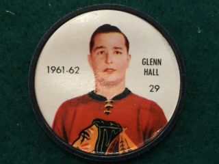 1961 - 62 Shirriff Salada Nhl Hockey Coin 29 Glenn Hall,  Chicago,  Blackhawk