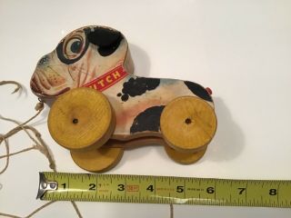 Fisher Price Vintage Wooden Dog 333 Pull Toy 1950’s