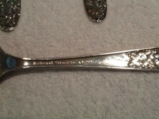 Vtg National Silver Co.  NARCISSUS 1935 Silverplate Serving Spoon,  5 Soup Spoons 2