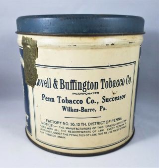 Lowell & Buffington WHITE SEAL Long Cut Large Tobacco Tin Litho Chew or Smoke 2