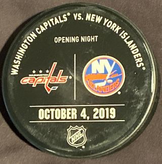 York Islanders Vs Washington Capitals Game Warm - Up Puck (opening Night)