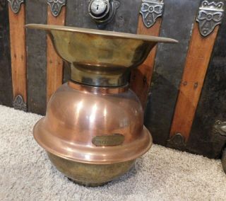 Vintage Brass Spittoon From Goldfield Hotel In Nevada Large Weighted Heavy