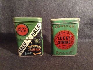 Two Vintage Tobacco Tins Lucky Strike