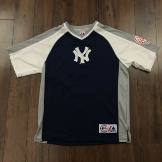 Majestic York Ny Yankees Derek Jeter 2 Baseball Jersey Size L Pullover Mlb