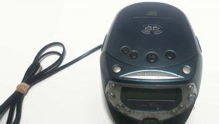 Rare Philips Clock CD Player AM FM Radio Alarm Clock Blue AJ3952 3
