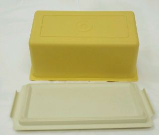 Vintage Harvest Gold & Almond Tupperware Large 1 Lb Butter Dish 638 639 Cheese