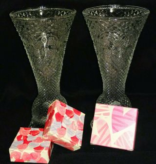 Vintage Avon Valentines Crystal Heart Vase/candle Holder 2 - In - 1 With Heart Soap