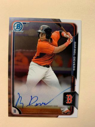 Rafael Devers 2015 Bowman Chrome Auto Autograph Base Rookie Card - Red Sox