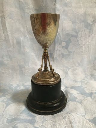 1928 Vintage Silver Plate Golf Trophy,  Loving Cup,  Trophy Large 7 Inch