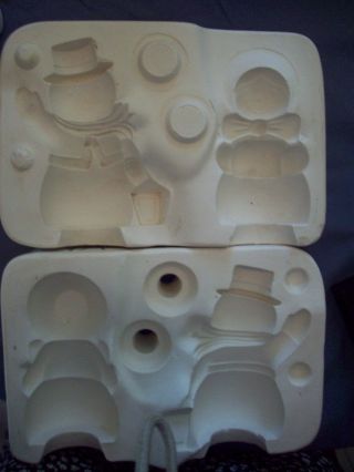 Vintage 1970 Duncan 342 Ceramic Mold Snowman And Snowgirl