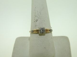 Antique 14kt & 18k Yellow Gold Diamond Ring Size 7