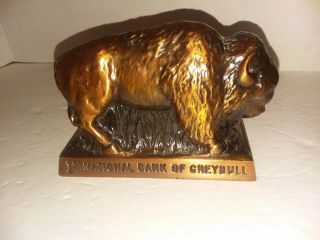 Vintage 1st National Bank Of Greybull Wyoming Banthrico Buffalo Figurine