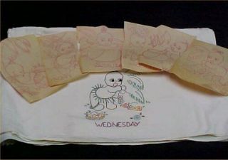 Vintage Cotton Tea Towel Black Americana Towel Project W Transfer Embroidered