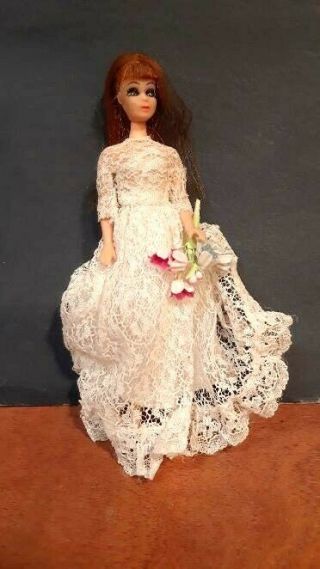 Vintage Topper Glori With Bangs Doll Knees Work Wearing Wedding Dress K11 20 - 15