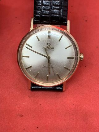 Vintage Solid 14k Gold Omega Seamaster Automatic Runs Exc Nr