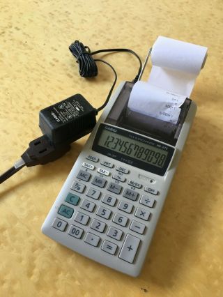 Vintage Casio Hr - 8te Tax & Exchange Printing Calculator W Ac Adapter
